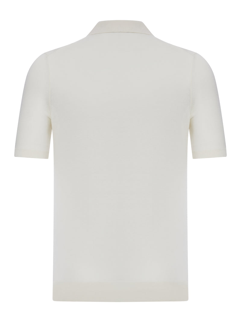 SILK V-NECK POLO SHIRT