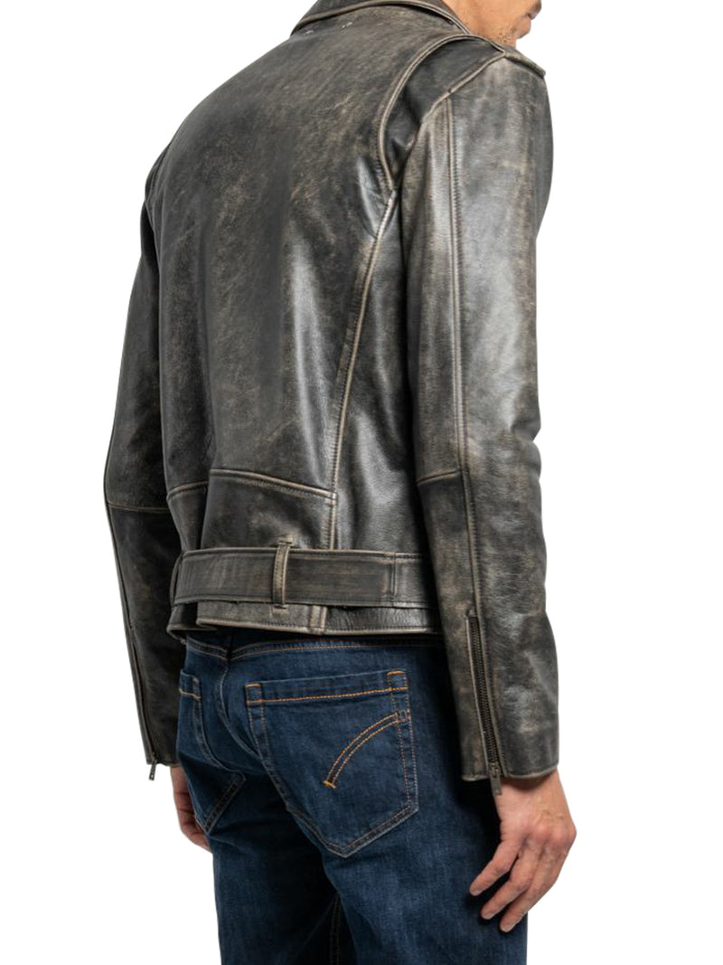 GOLDEN M`S DISTRESSED LEATHER JACKET