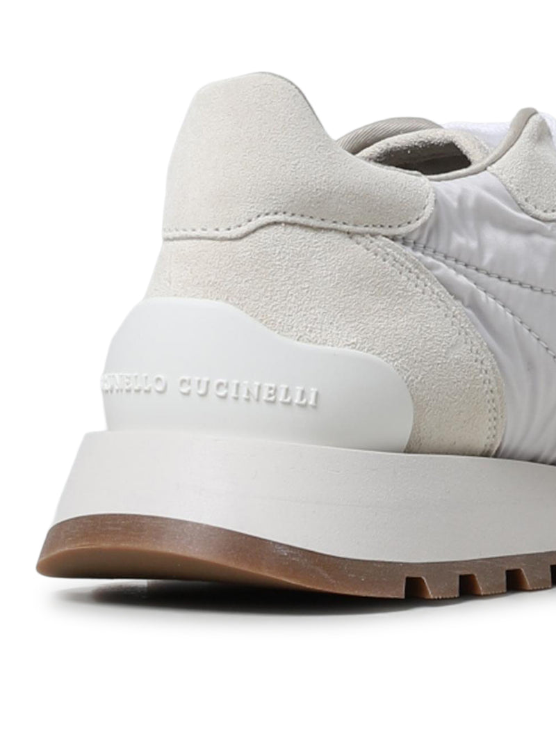 SUEDE AND TECHNO FABRIC RUNNER WITH