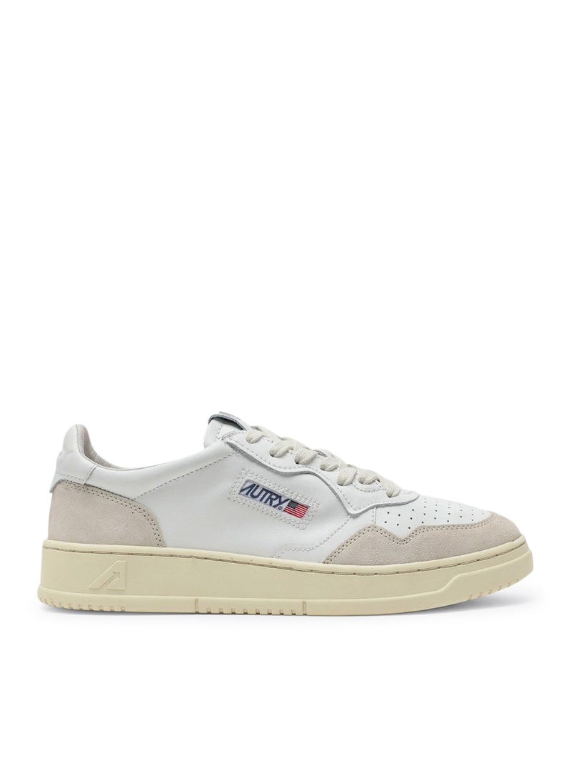 MEDALIST LOW SNEAKERS IN WHITE LEATHER AND SUEDE