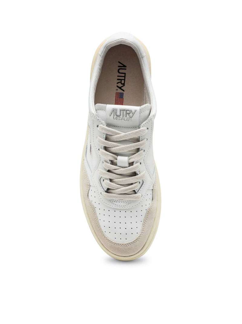 MEDALIST LOW SNEAKERS IN WHITE LEATHER AND SUEDE