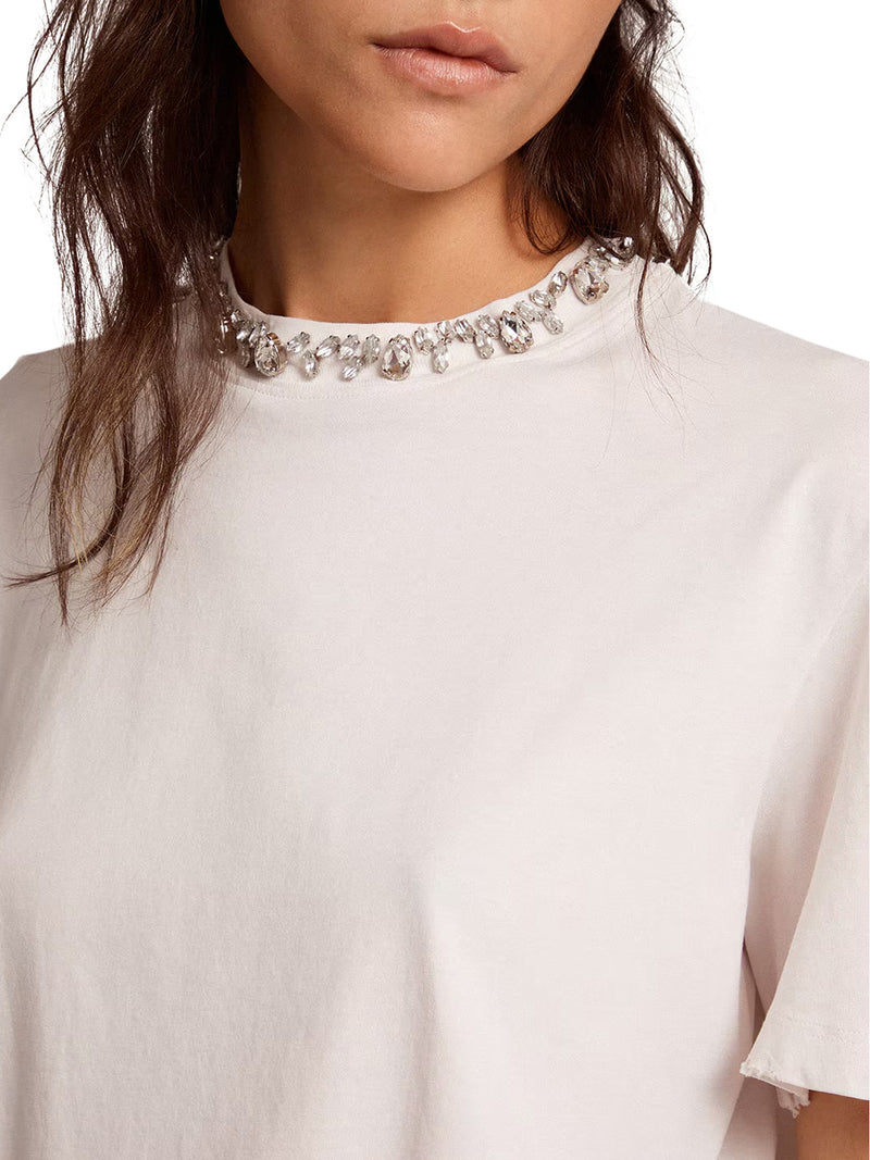 COTTON T-SHIRT WITH CRYSTALS