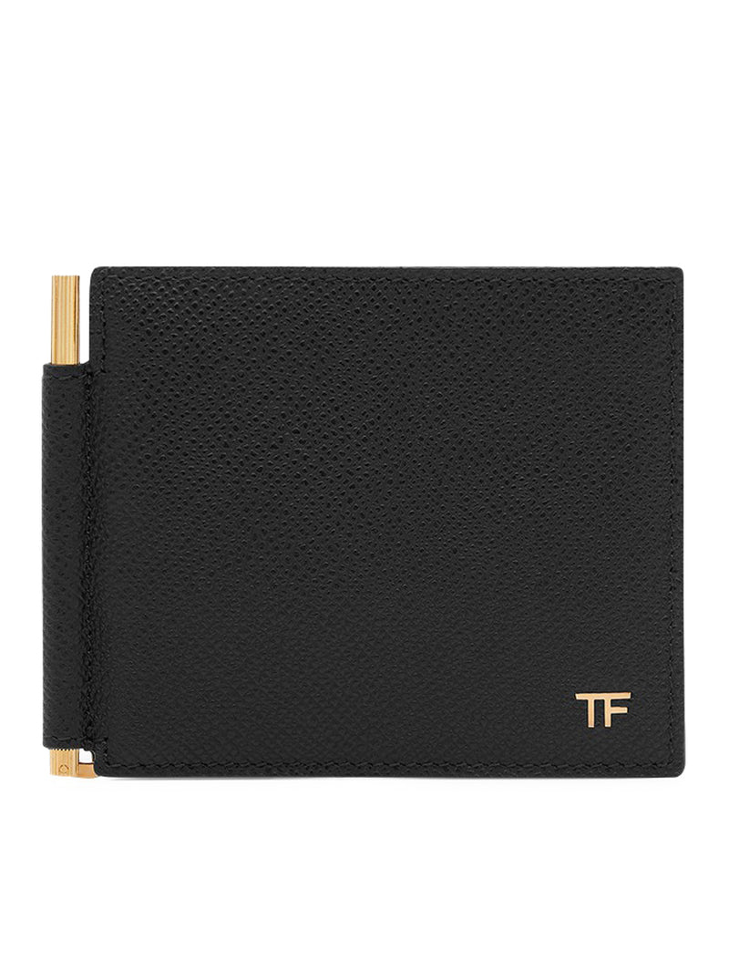 HAMMERED LEATHER WALLET WITH MONEY CLIP