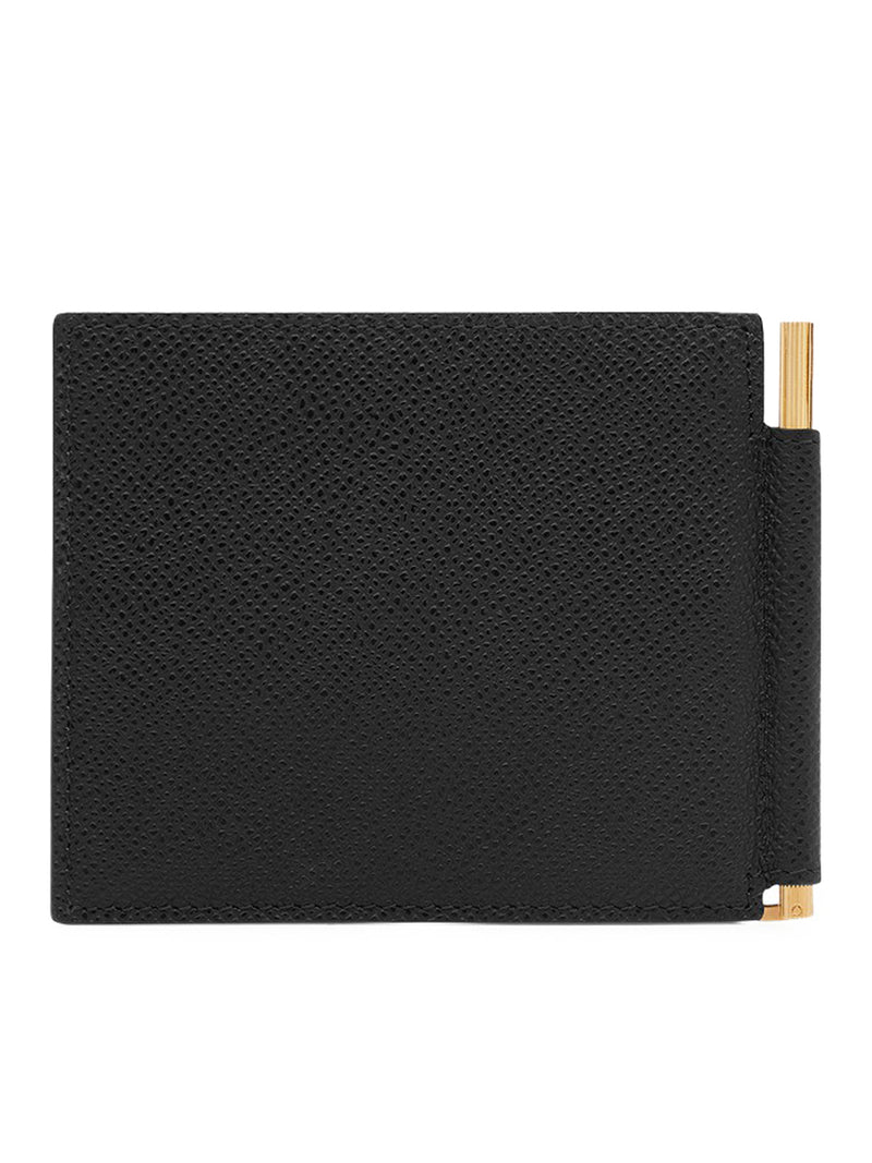 HAMMERED LEATHER WALLET WITH MONEY CLIP