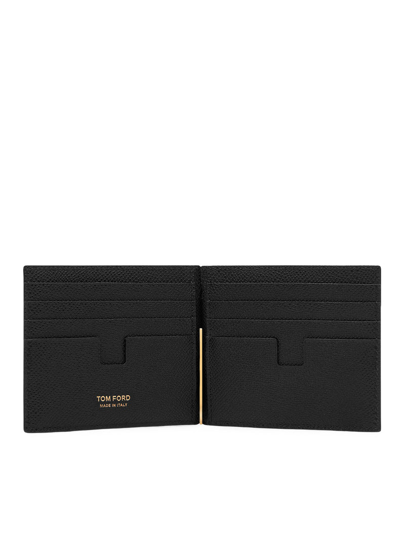 HAMMERED LEATHER WALLET WITH MONEY CLIP