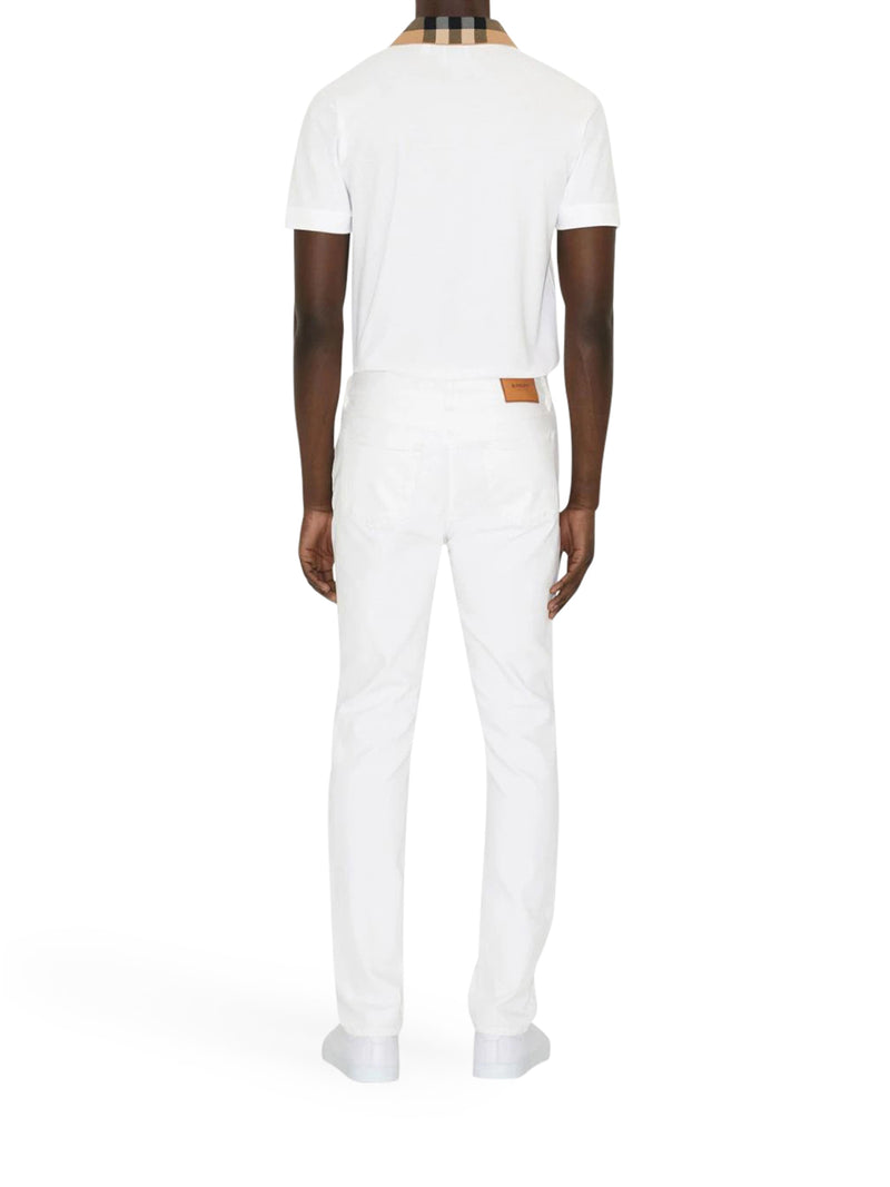 COTTON PIQUÉ POLO SHIRT WITH BURBERRY CHECK COLLAR