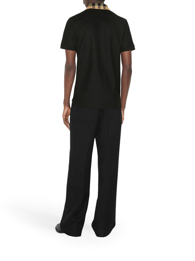 COTTON PIQUÉ POLO SHIRT WITH BURBERRY CHECK COLLAR