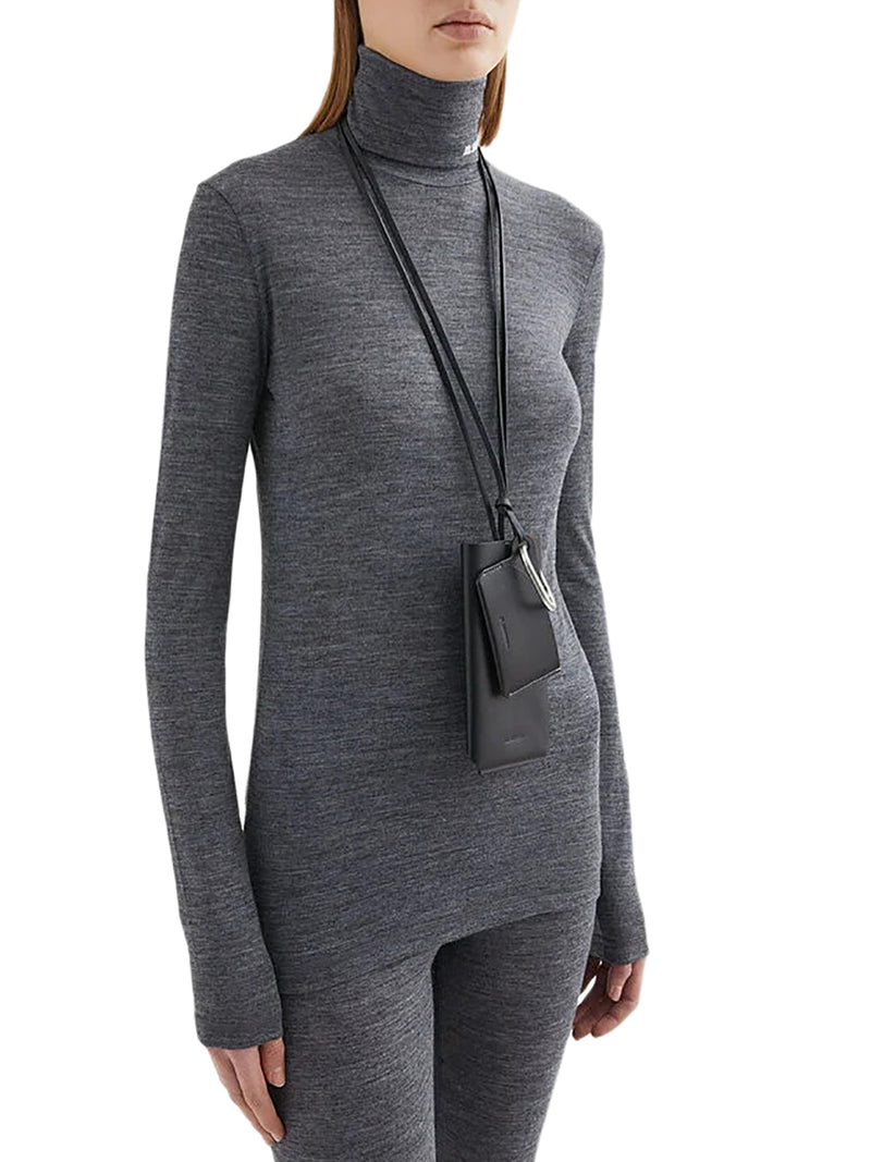 LONG-SLEEVED TOP WITH FUNNEL NECKLINE