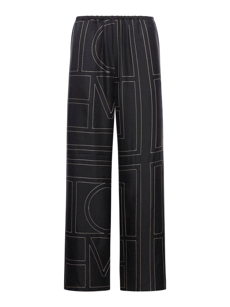 SILK TROUSERS WITH MONOGRAM