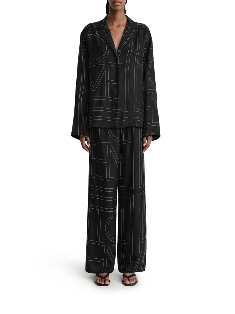 SILK TROUSERS WITH MONOGRAM