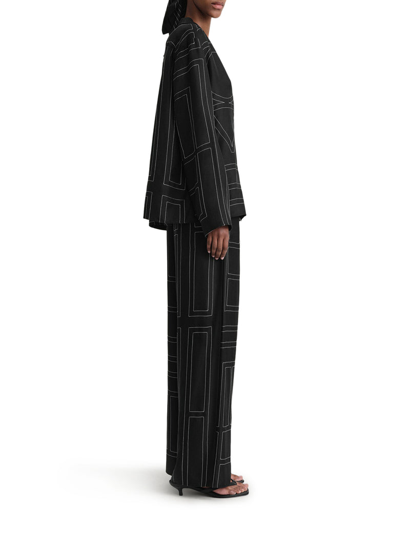 SILK TROUSERS WITH MONOGRAM
