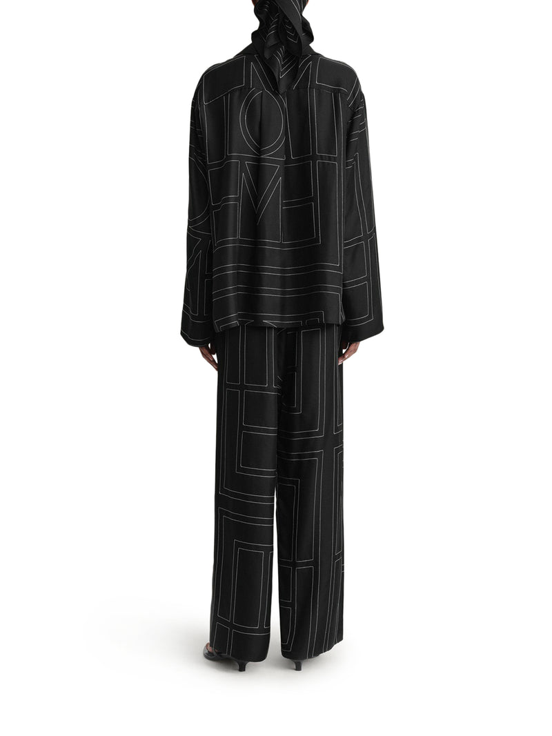 SILK TROUSERS WITH MONOGRAM