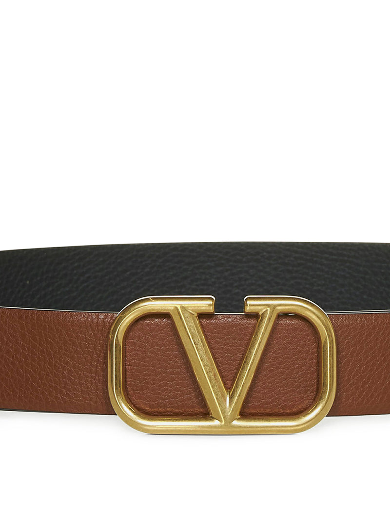 VLOGO SIGNATURE REVERSIBLE BELT IN MOOSE PRINT CALFSKIN 40 MM
