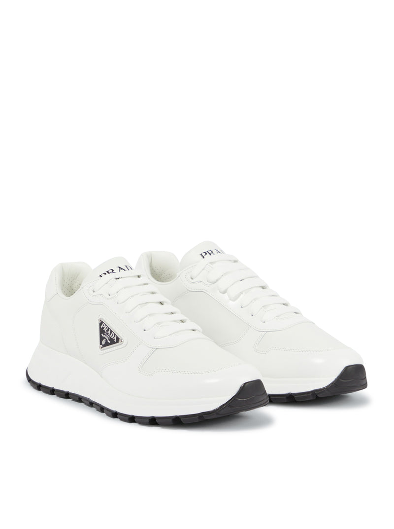 PRAX 01 SNEAKERS IN RE-NYLON AND BRUSHED LEATHER