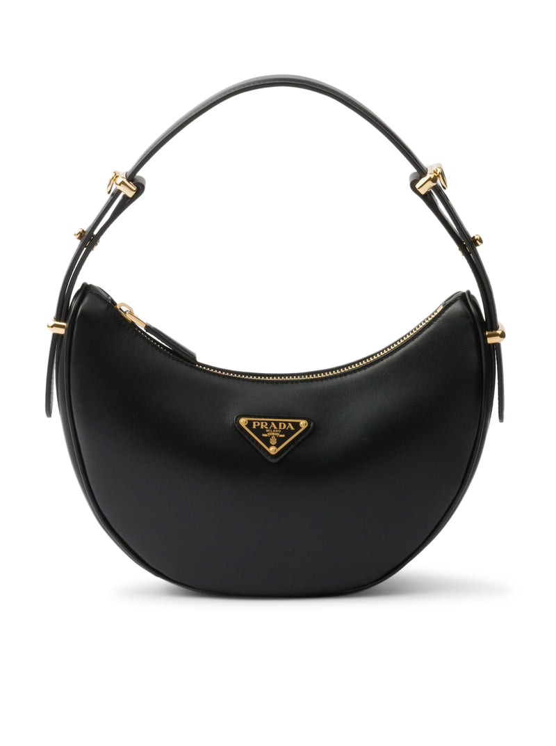 PRADA ARQUÉ LEATHER SHOULDER BAG