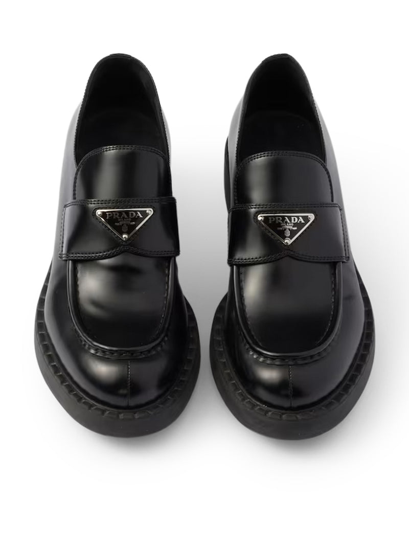 CHOCOLATE BRUSHED LEATHER LOAFERS