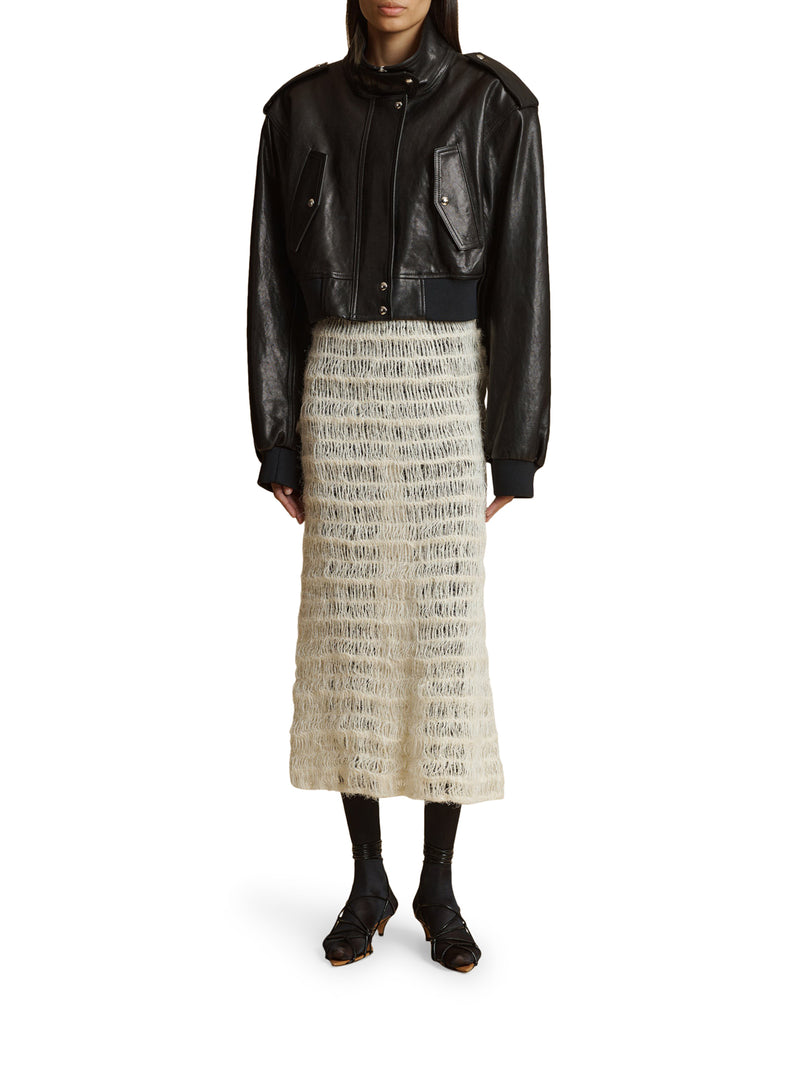 leather bomber jacket