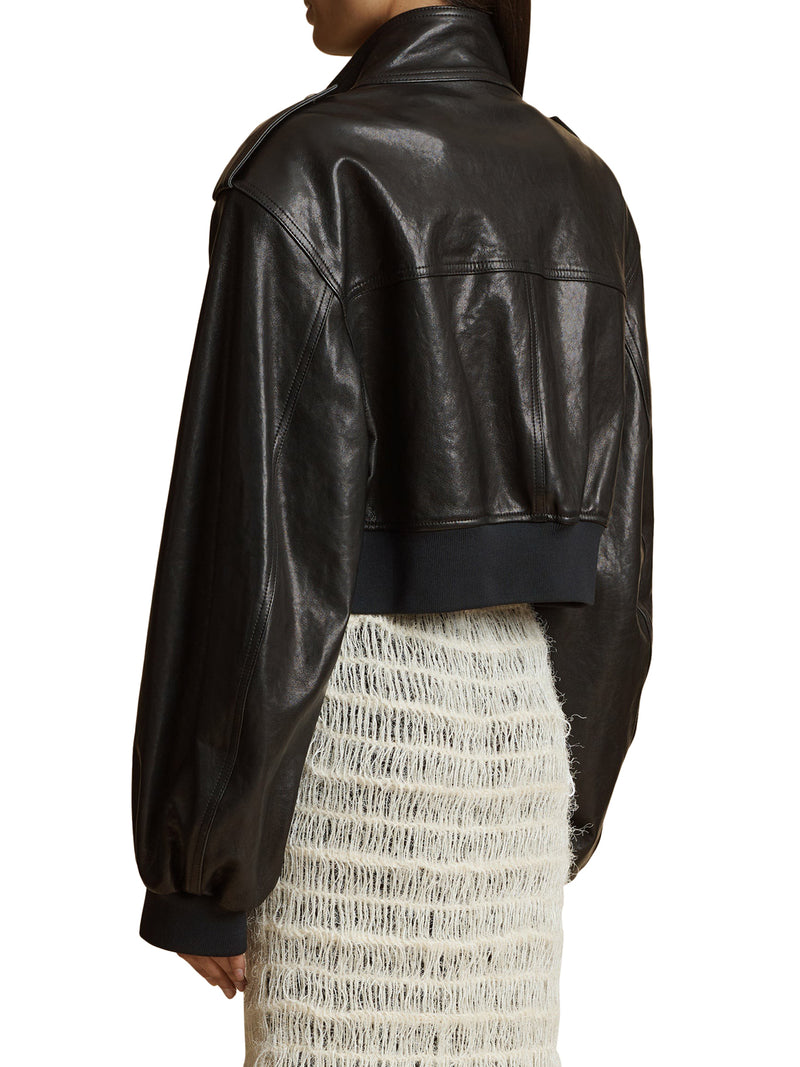 leather bomber jacket