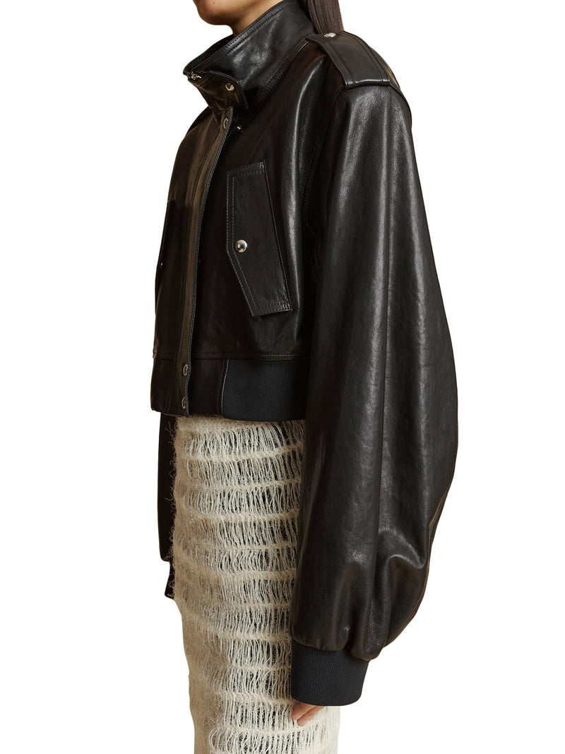 leather bomber jacket