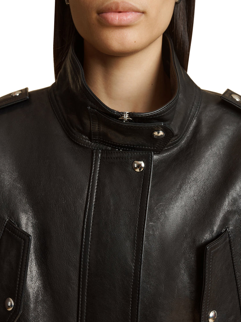 leather bomber jacket