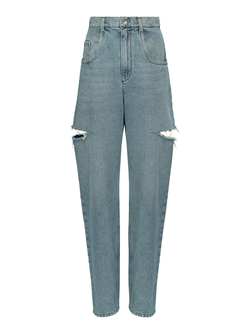 DENIM JEANS WITH SIDE RIPS