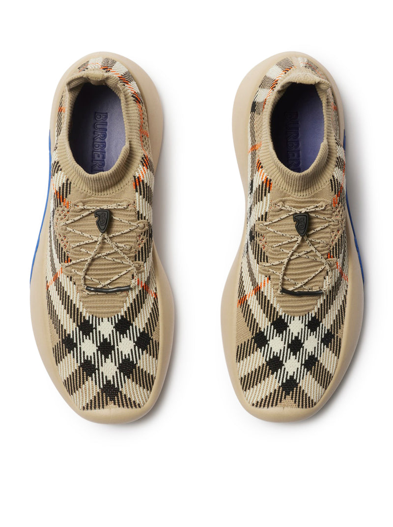 NEPTUNE SNEAKER WITH KNITTED CHECK PATTERN