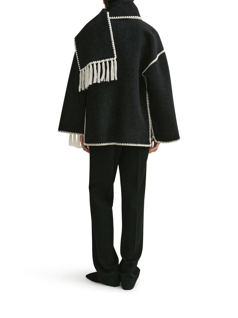 WOOL JACKET WITH SCARF