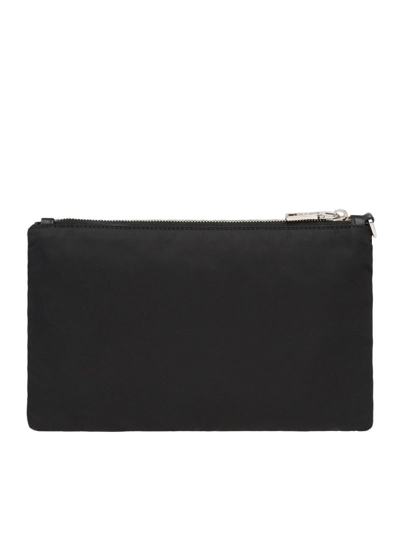 RE-NYLON AND SAFFIANO POUCH