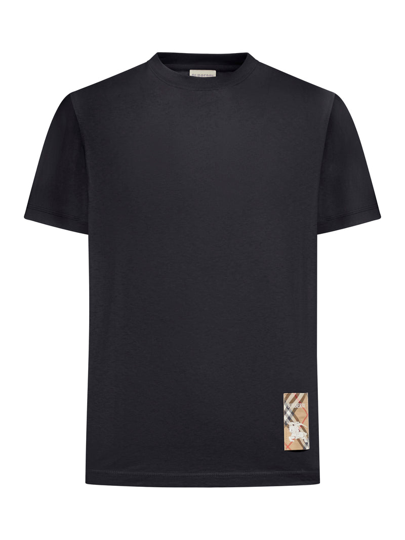 COTTON T-SHIRT WITH CHECK APPLICATION