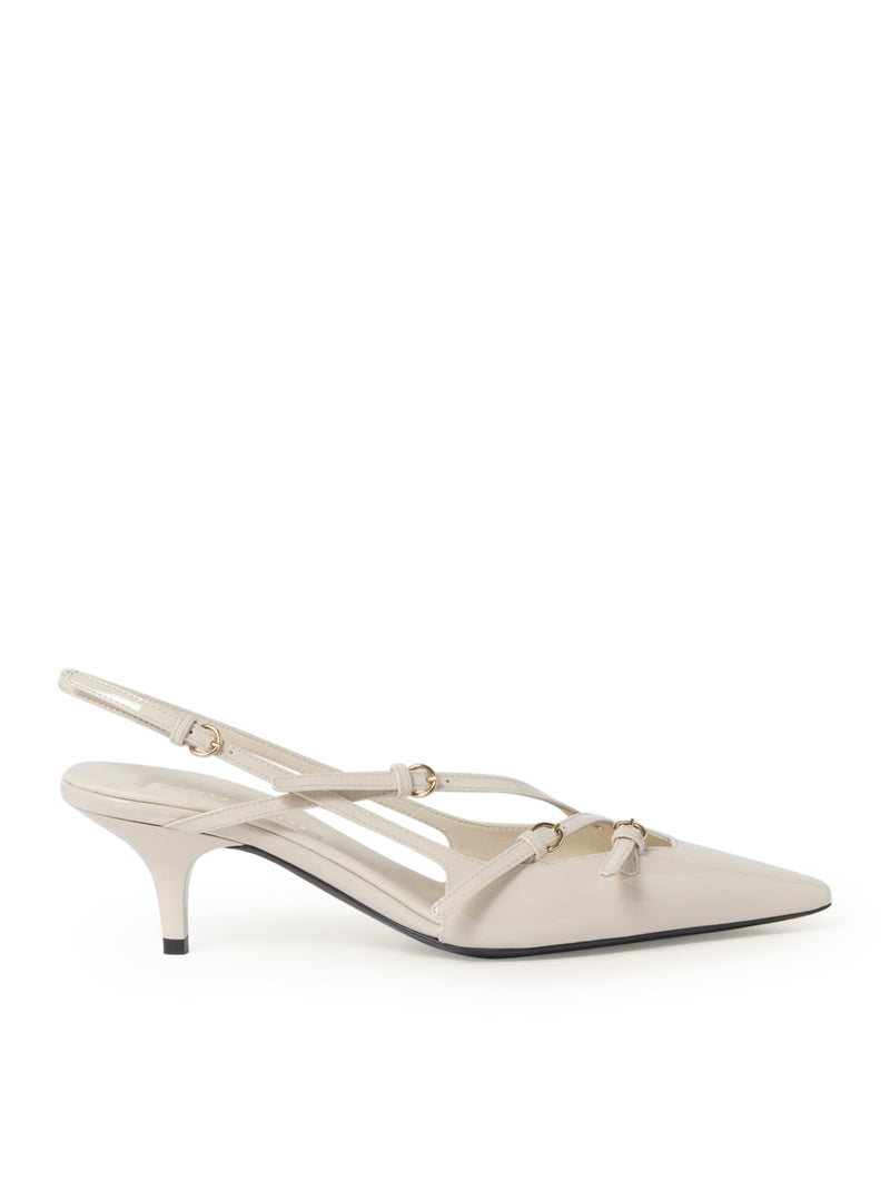 PATENT LEATHER SLINGBACK WITH BUCKLES