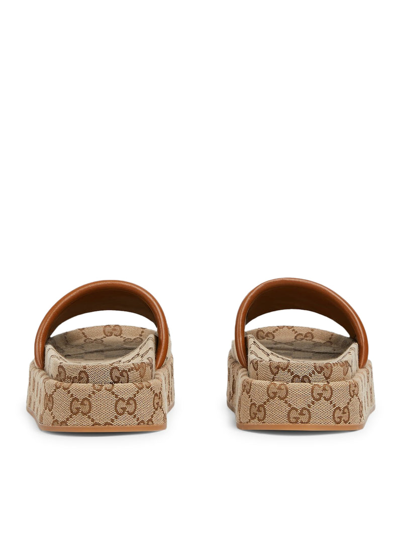 WOMEN`S PLATFORM SANDAL WITH GG