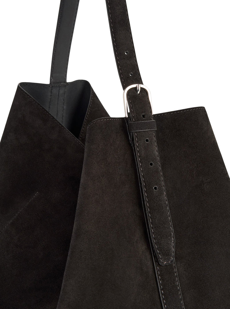 BELTED SUEDE TOTE BAG