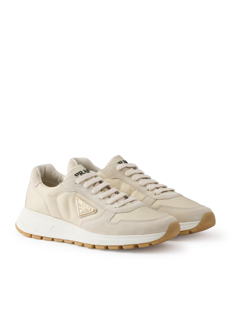 PRAX 01 SNEAKERS IN RE-NYLON AND SUEDE LEATHER