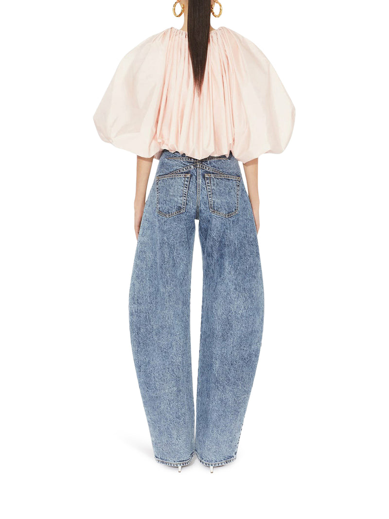 ROUNDED JEANS IN SNOW DENIM