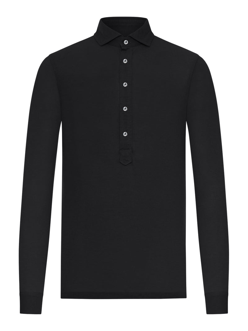 LONG-SLEEVED POLO SHIRT IN LIGHTWEIGHT COTTON