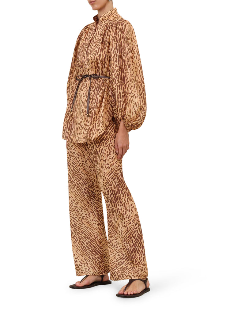 WIDE LEG PANTS WITH ANIMAL PRINT