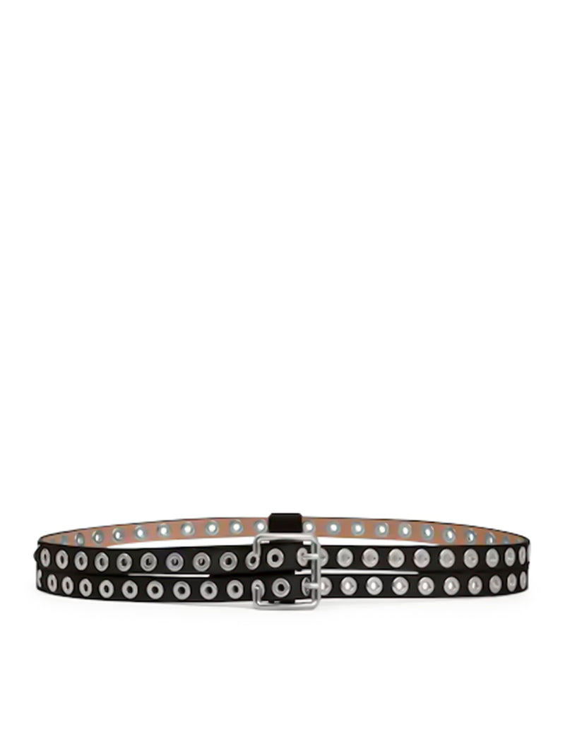 DOUBLE BIKER BELT IN NUBUCK