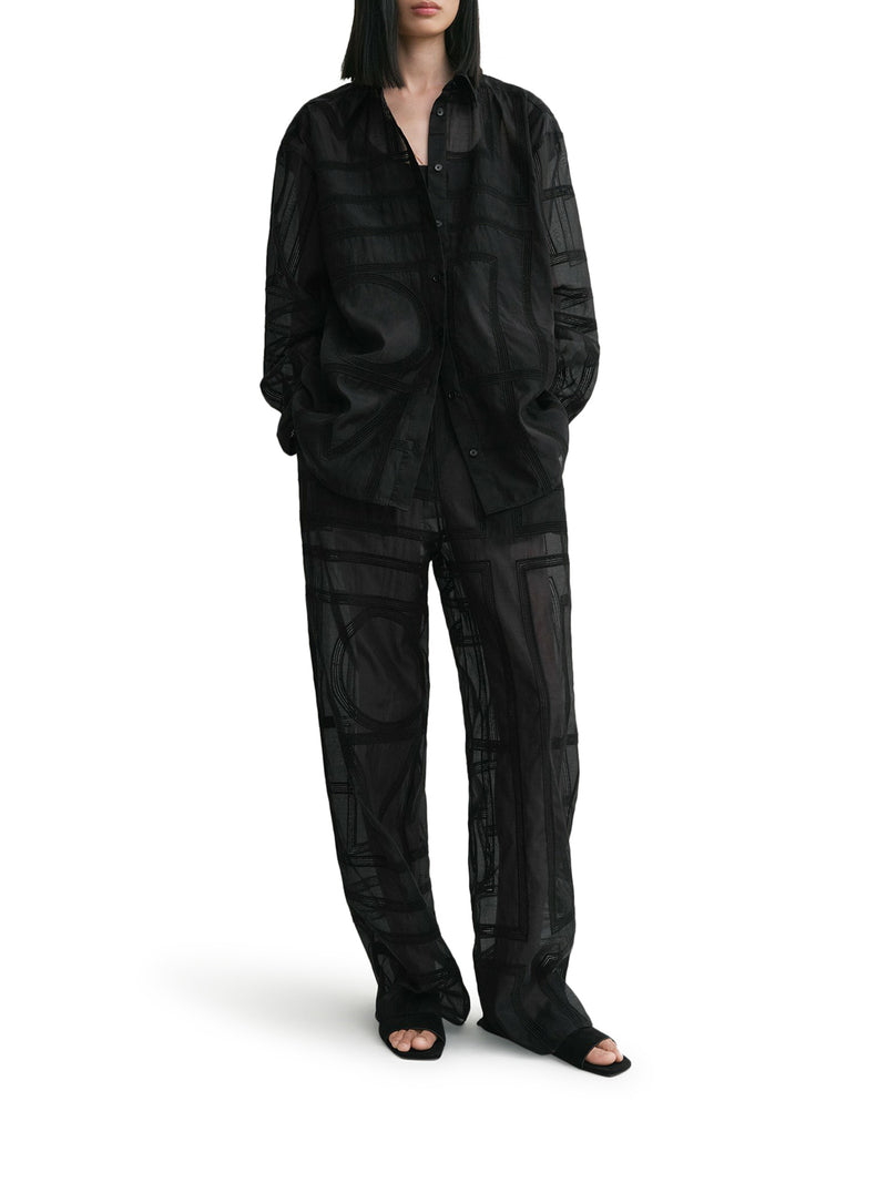 SILK SHIRT WITH MONOGRAM