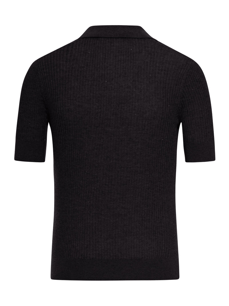 STRAW POLO IN WOOL AND SILK WITH SEQUINS