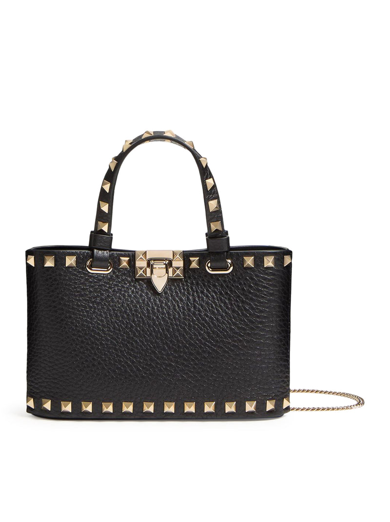 MINI ROCKSTUD SHOPPING BAG IN GRANATE CALFSKIN