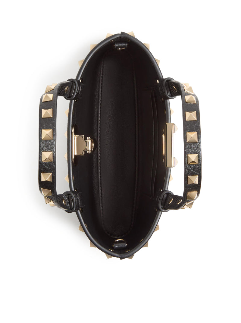 MINI ROCKSTUD SHOPPING BAG IN GRANATE CALFSKIN