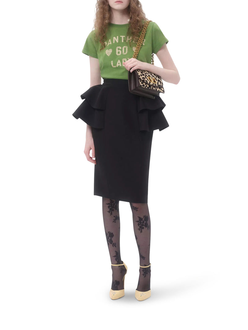 WOOL AND SILK CREPE MIDI SKIRT