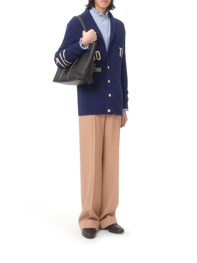 ROCKSTUD BAG IN HAMMERED CALFSKIN