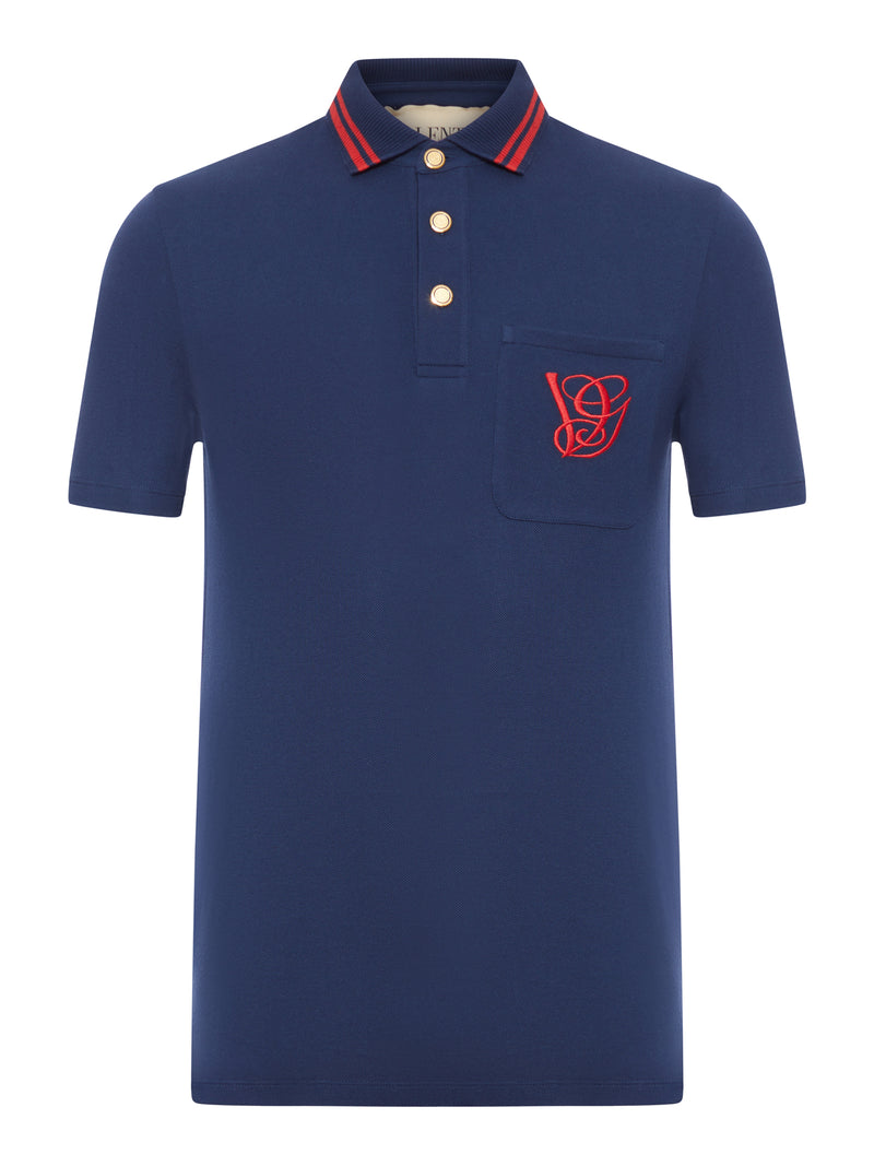 COTTON PIQUET POLO WITH VG EMBROIDERY