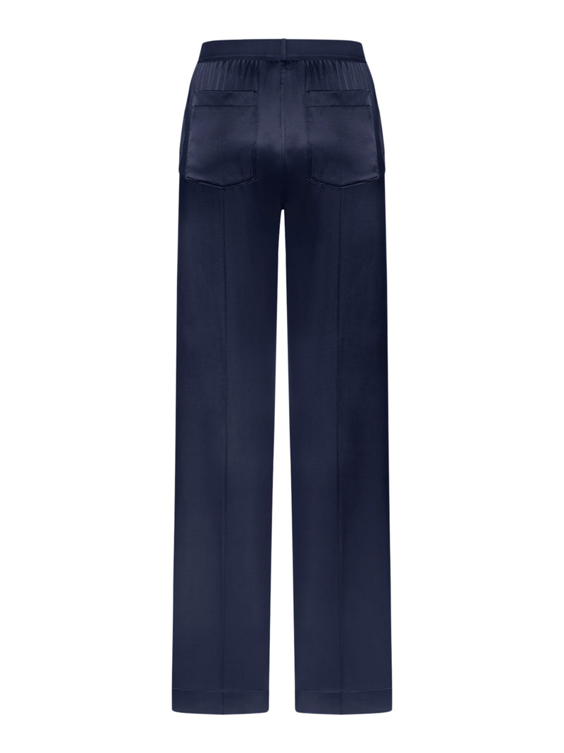 STRETCH SILK SATIN PANTS