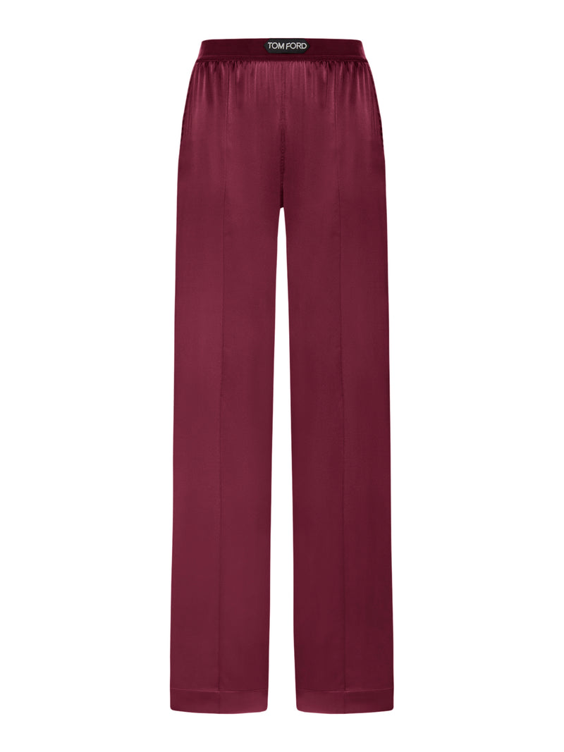 STRETCH SILK SATIN PANTS