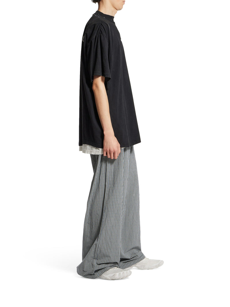 DOUBLE BACK T-SHIRT IN DÉLAVÉ BLACK