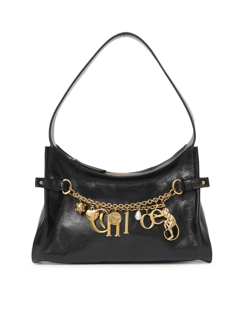 CHLOE` CHARMS HOBO BAG IN SHINY LEATHER