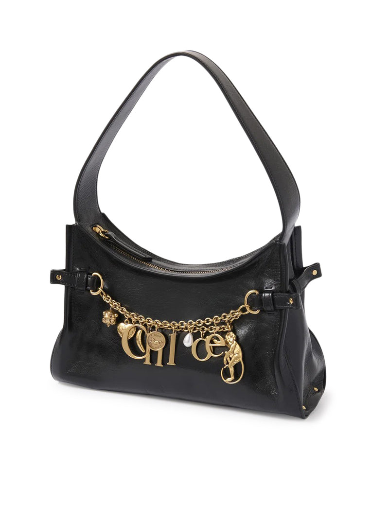 CHLOE` CHARMS HOBO BAG IN SHINY LEATHER