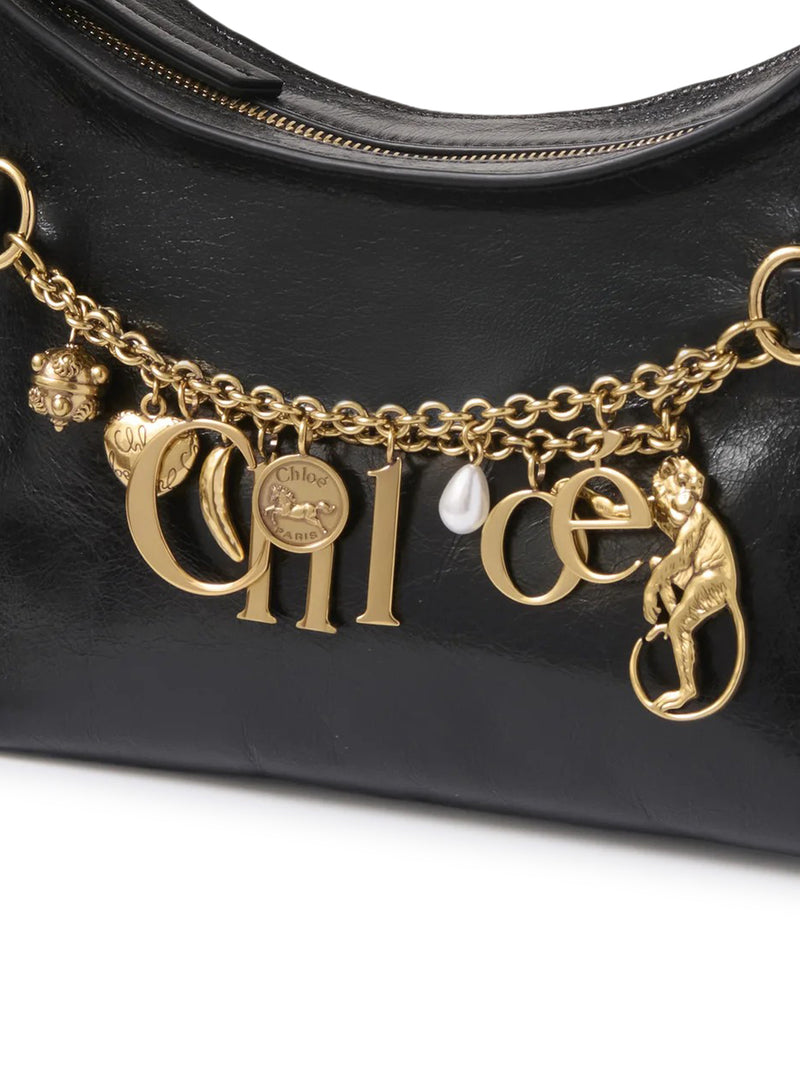 CHLOE` CHARMS HOBO BAG IN SHINY LEATHER